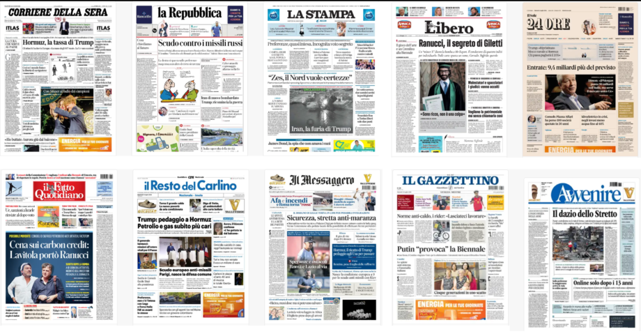 i quotidiani italiani e l'ufficio stampa giusto per raggiungerli