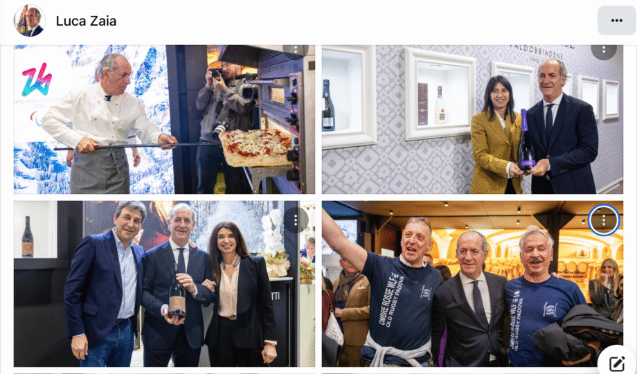 Il Vinitaly è anche un evento sociale, da rilanciare sui social media: qui alcune immagini tratte dal profilo Facebook del Presidente della Regione Veneto, Luca Zaia.
